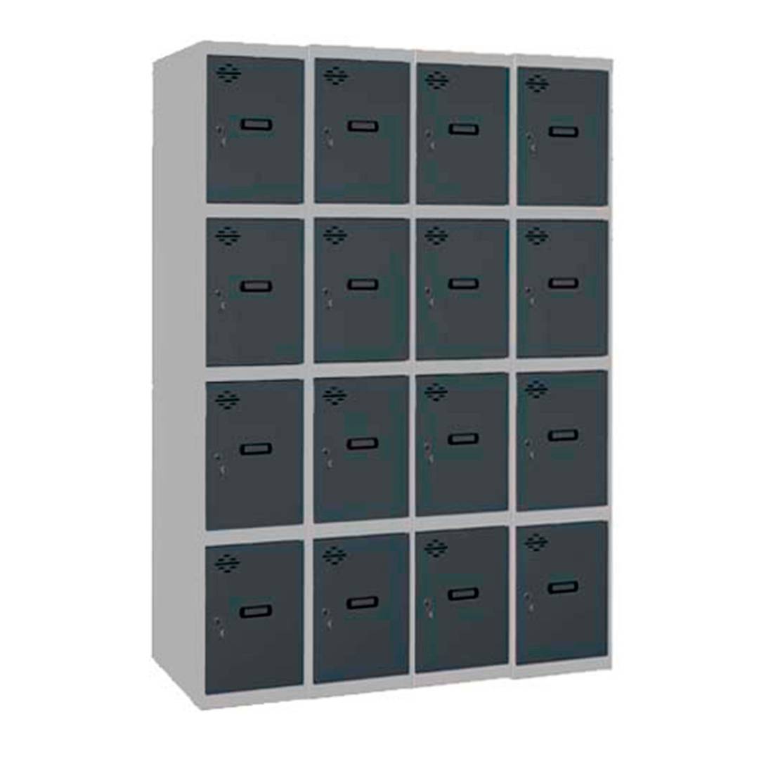 Aufbewahrungsschrank aus Metall mit 4 Modulen und 4 Fächern 1800 x 1200 x 500 mm von RackMatic in den Farben Grau und Anthrazit