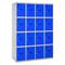 Armário de armazenamento de metal com 4 módulos e 4 compartimentos 1800 x 1200 x 500 mm da RackMatic na cor cinza e azul