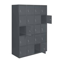 Metalowa szafka do przechowywania z 4 modułami i 5 przegrodami 1800 x 1200 x 500 mm firmy RackMatic antracyt i kolor antracytowy