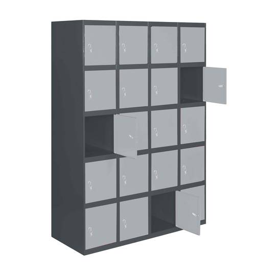 Armário de armazenamento de metal com 4 módulos e 5 compartimentos 1800 x 1200 x 500 mm por RackMatic antracite e cor cinza