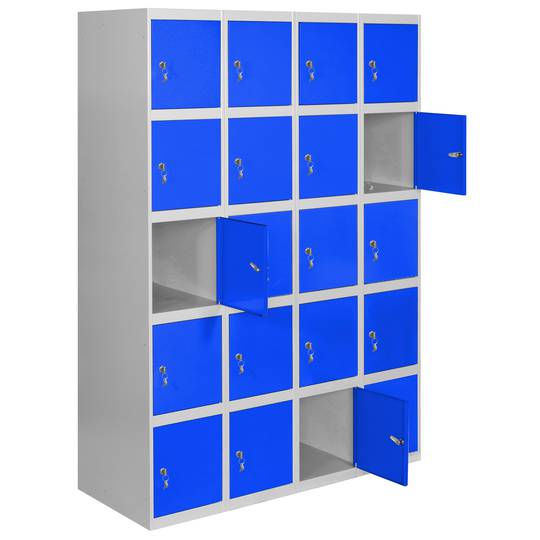 Casier de rangement en métal avec 4 modules et 5 compartiments 1800 x 1200 x 500 mm de Simonrack de couleur gris et bleu