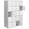 Metalowa szafa magazynowa z 4 modułami i 5 przegródkami 1800 x 1200 x 500 mm firmy RackMatic w kolorze szarym i białym