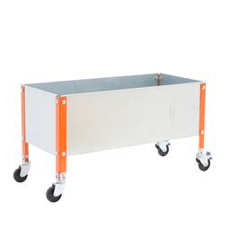 Urban Garden PrimeMatik Rad 485x1200x1200 mm orange und verzinkt 70 Liter mit Rädern