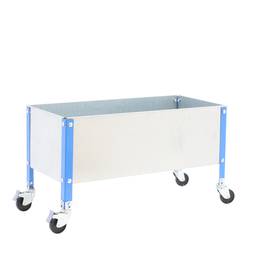 Urban Garden PrimeMatik Rad 485x1200x400 mm blau und verzinkt 70 Liter mit Rädern