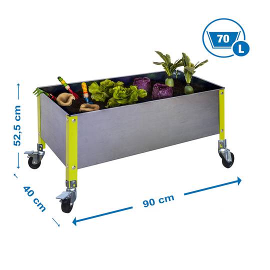 Urban Garden PrimeMatik Koło 485x900x400 mm zielone i ocynkowane 70 litrów z kołami