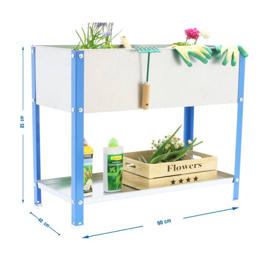 Urban Garden PrimeMatik Top 850x900x400 mm azul e galvanizado com capacidade para 100 litros