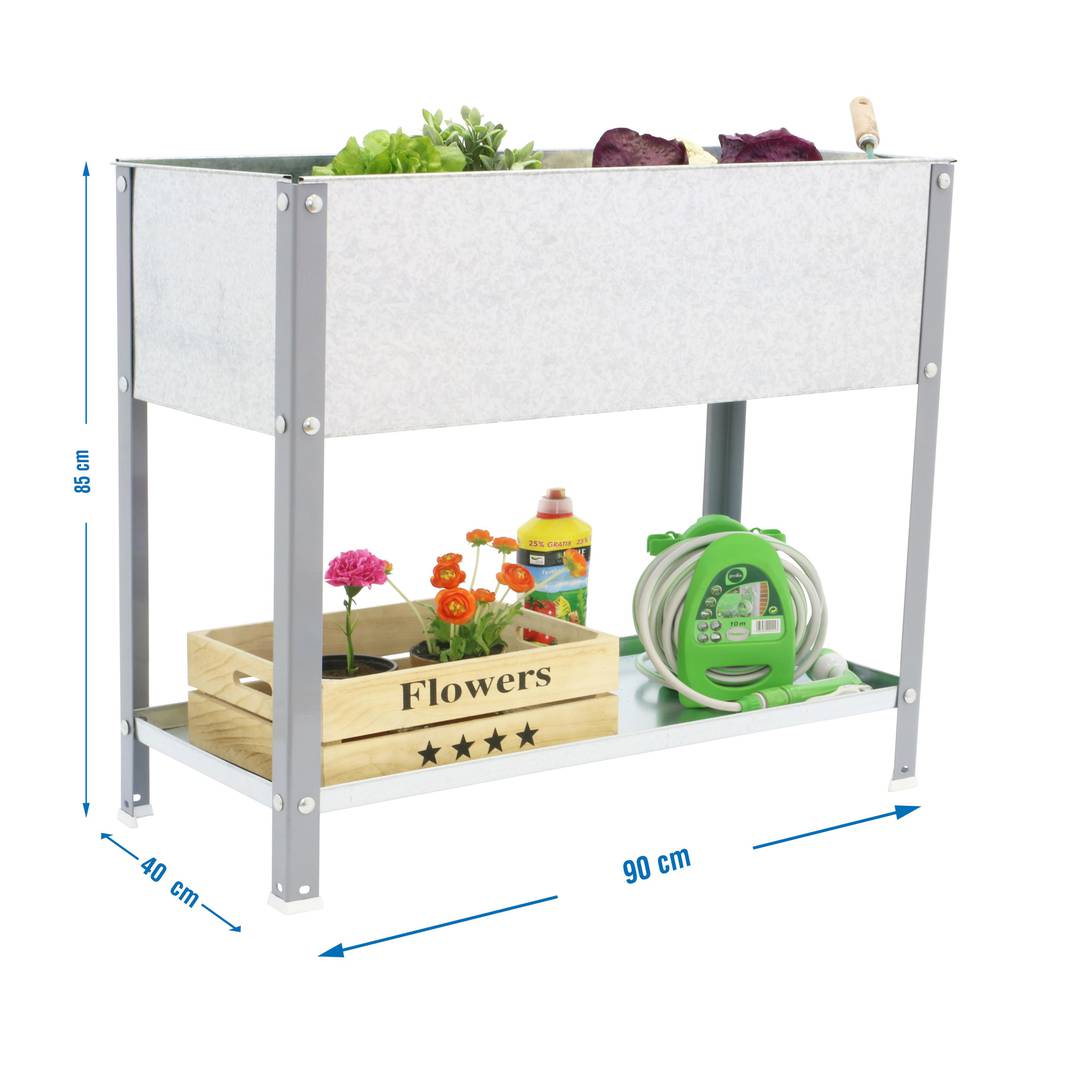 Hort Urbà Simonrack Top de 850x900x400 mm de color gris i galvanitzat amb capacitat de 100 Litres