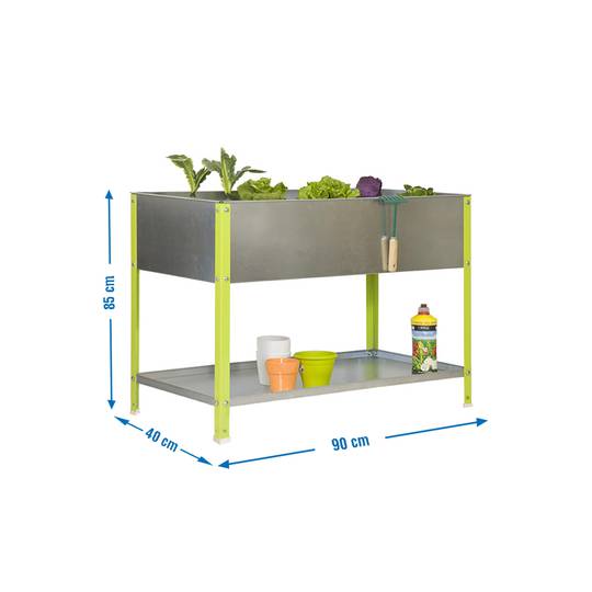 Urban Garden PrimeMatik Top 850x900x400 mm verde e galvanizado com capacidade para 100 litros