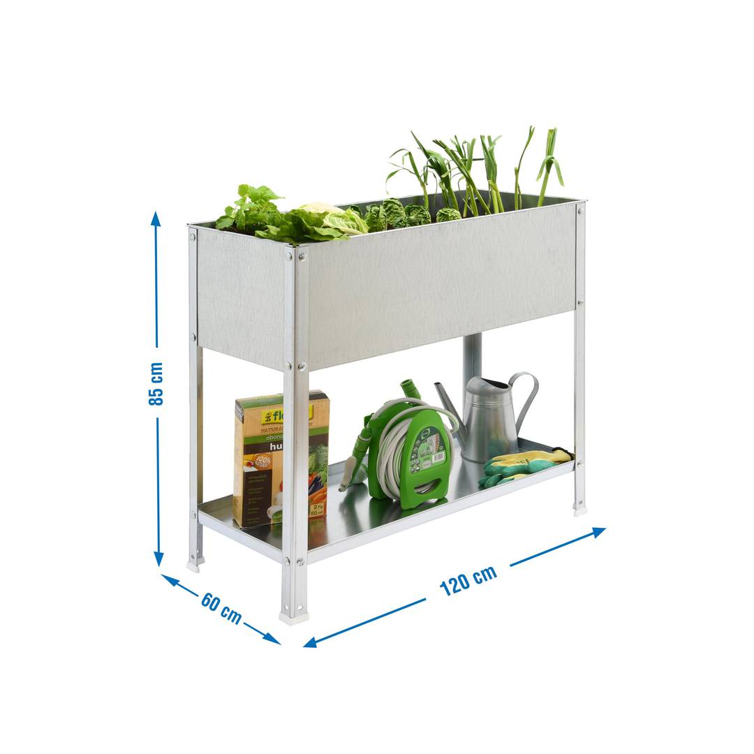 PrimeMatik Top Urban Garden van 850x1200x600 mm in gegalvaniseerde en gegalvaniseerde kleur met een inhoud van 200 liter