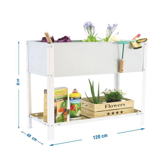 Hort Urbà Simonrack Top de 850x1200x400 mm de color blanc i galvanitzat amb capacitat de 150 Litres