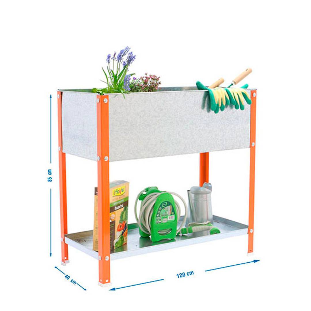 Urban Garden PrimeMatik Top 850x1200x400 mm laranja e galvanizado com capacidade para 150 litros