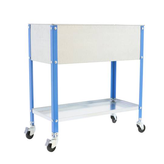 Urban Garden PrimeMatik Top Wheel 925x1200x600 mm azul e galvanizado com capacidade de 70 litros com rodas