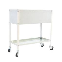 Huerto Urbano Simongarden Simonrack Top Wheel de 925x1200x600 mm de color blanco y galvanizado con capacidad de 70 Litros con ruedas