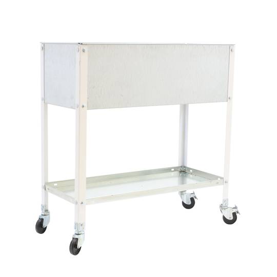 Urban Garden PrimeMatik Top Wheel 925x1200x600 mm branco e galvanizado com capacidade de 70 litros com rodas
