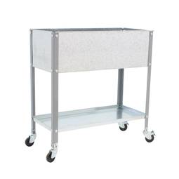 Urban Garden PrimeMatik Top Wheel 925x900x600 mm grau und verzinkt mit einem Fassungsvermögen von 70 Litern mit Rädern