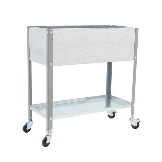 Urban Garden PrimeMatik Top Roda 925x900x400 mm cinza e galvanizado com capacidade de 70 litros com rodas