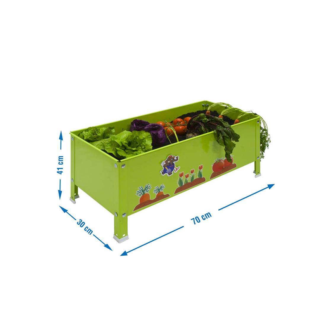 PrimeMatik Urban Garden medindo 410x700x300 mm, na cor verde e com capacidade para 60 litros