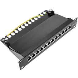 Patch panel 10 "do szafy rack 12 portów RJ45 Cat.6A FTP 1U