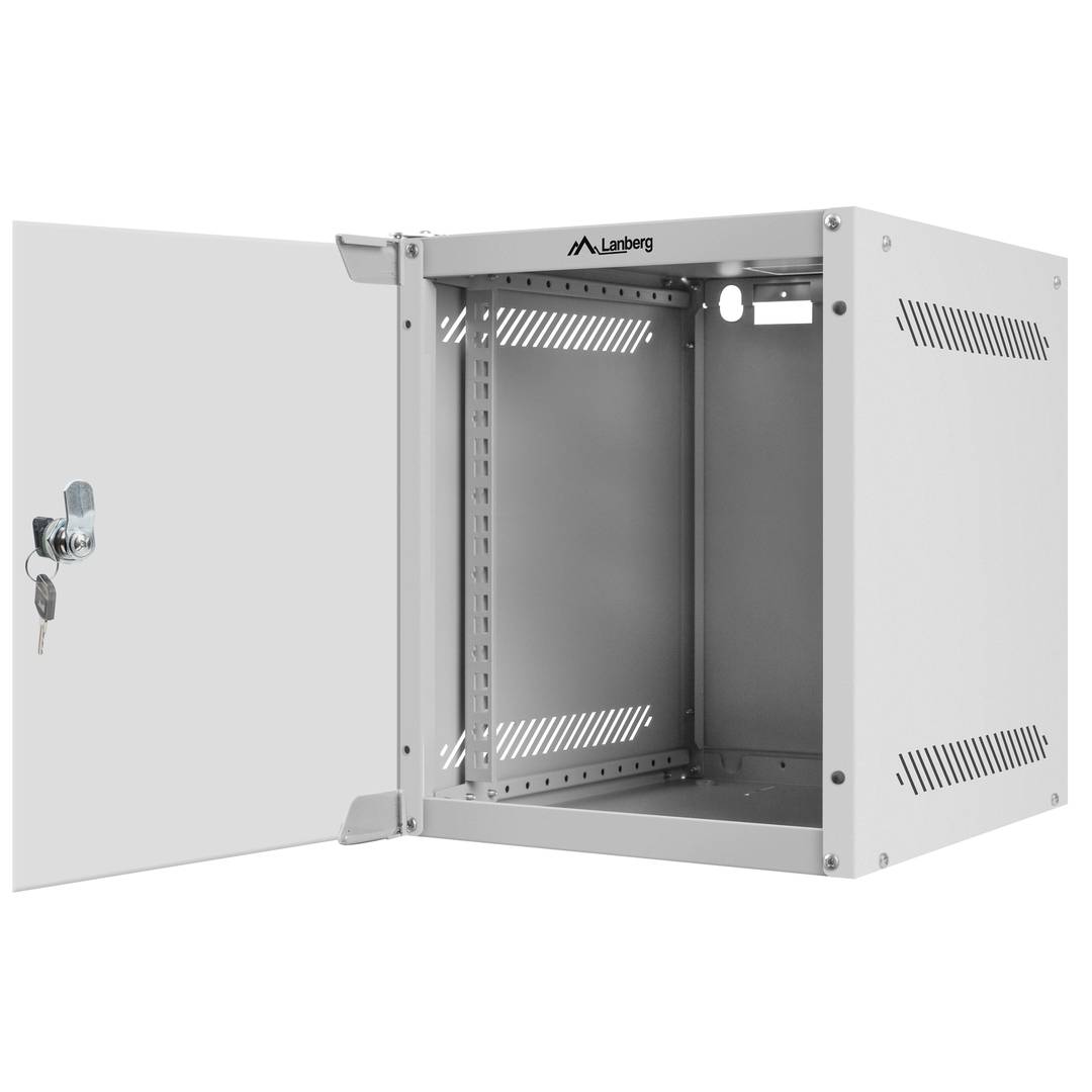 Rack 10 mural 6U F310 FlatPack color blanco RAL7035 Lanberg WF10-2306-10S