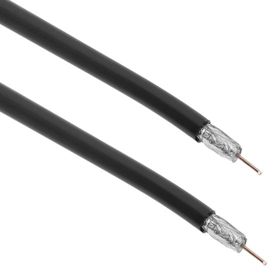 Kabel koncentryczny RG6 75Ω, 25m, czarny