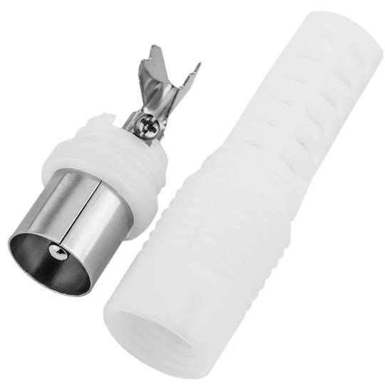 Connecteur coaxial mâle-TV blanc