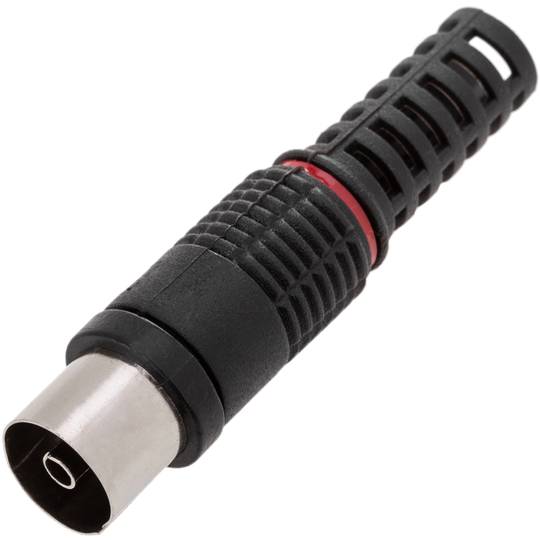Conector coaxial TV-hembra negro