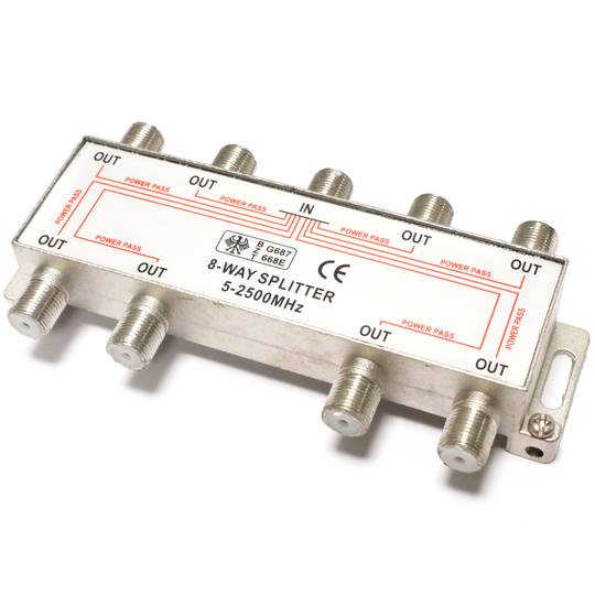Shunt 8 voies TV/SAT de 10 dB avec une connexion F-femme