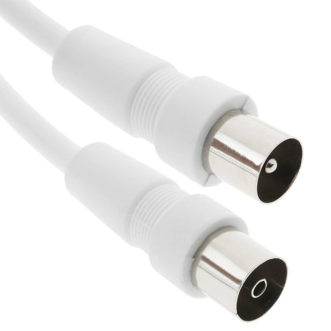 Cable Coaxial Antena TV 75 Ohms (2.5m/Blanco) - Cablematic