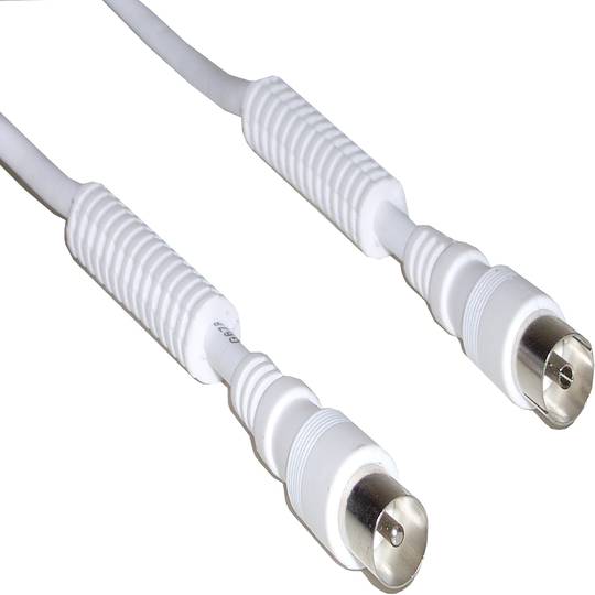 Antena de TV Cabo Coaxial 75 Ohms Filtro (2.5m/Blanco)