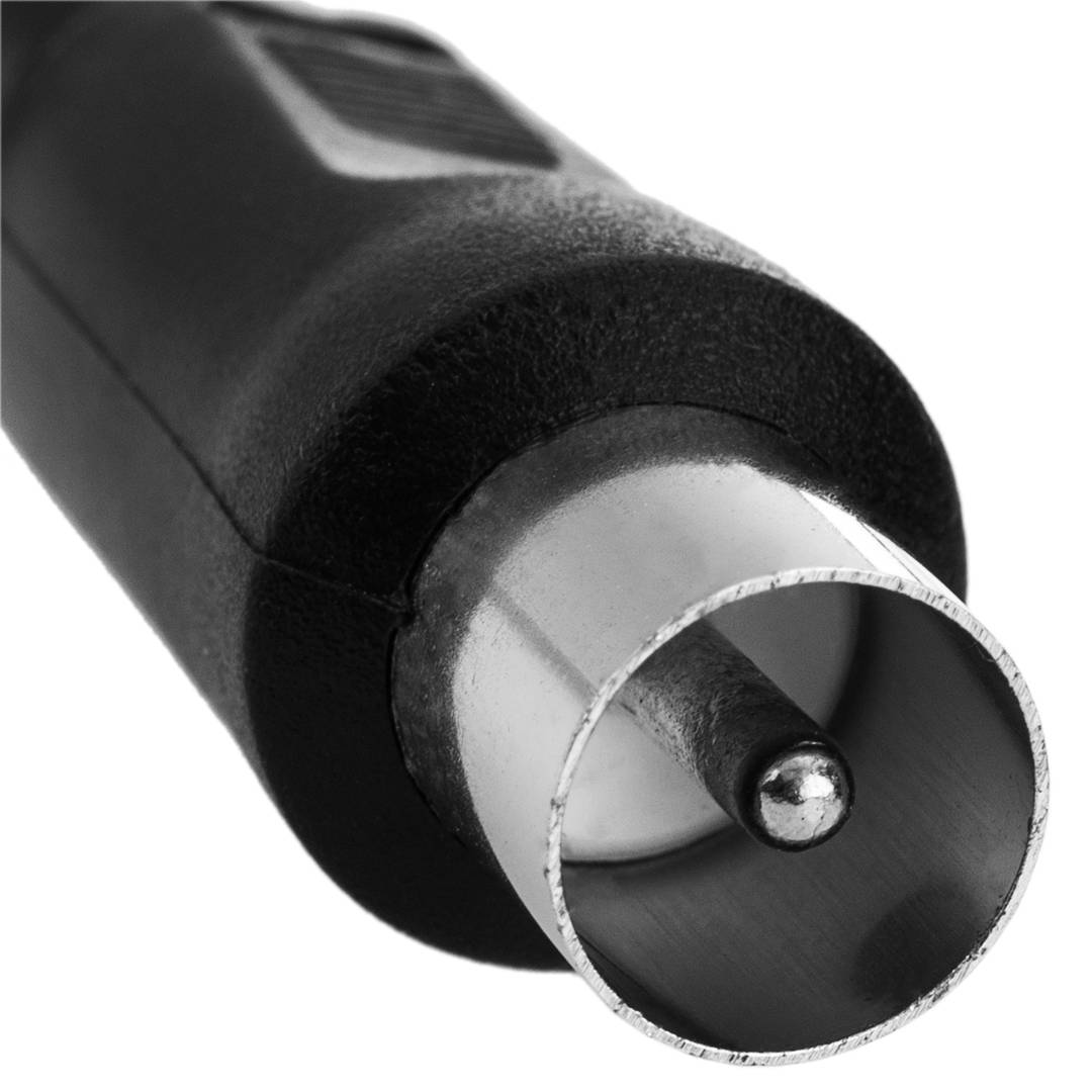 Cabo de antena coaxial para televisão macho / fêmea 10m preto