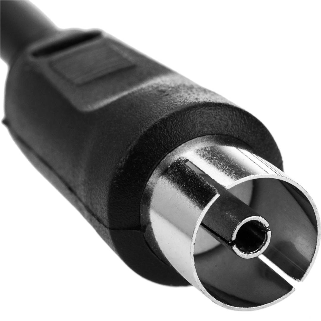 Cabo de antena coaxial para televisão macho / fêmea 10m preto
