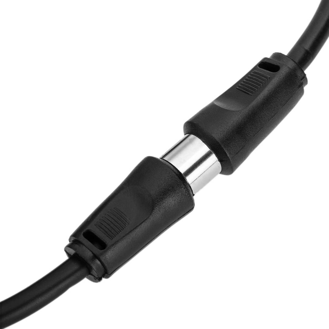 Cabo de antena coaxial para televisão macho / fêmea 10m preto