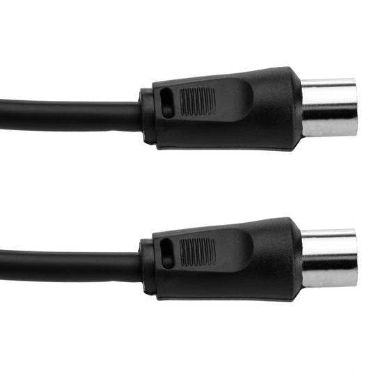 Cabo de antena coaxial para televisão macho / fêmea 10m preto