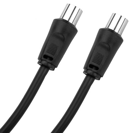 Cabo de antena coaxial para televisão macho / fêmea 10m preto