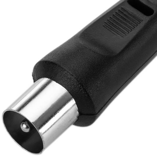 Cabo de antena coaxial para televisão macho / fêmea 10m preto