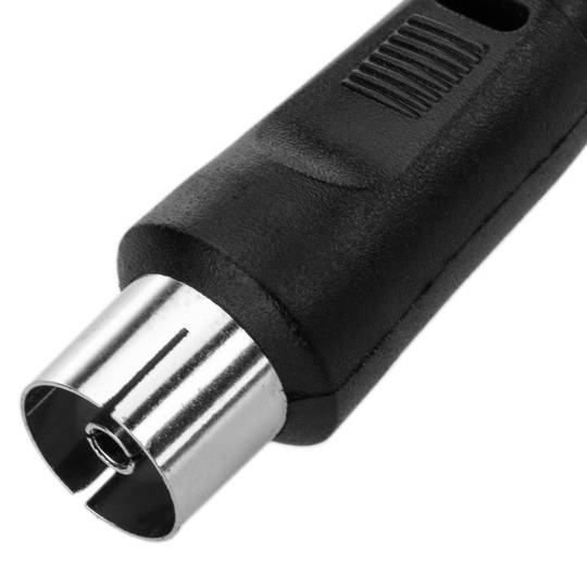 Cabo de antena coaxial para televisão macho / fêmea 10m preto