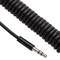 Stereo minijack de áudio cabo masculino masculino 1m 3.5 flexível encaracolado