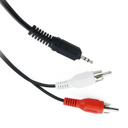 Cabo áudio estéreo de 2,5 mm macho a 2 RCA macho 3 m