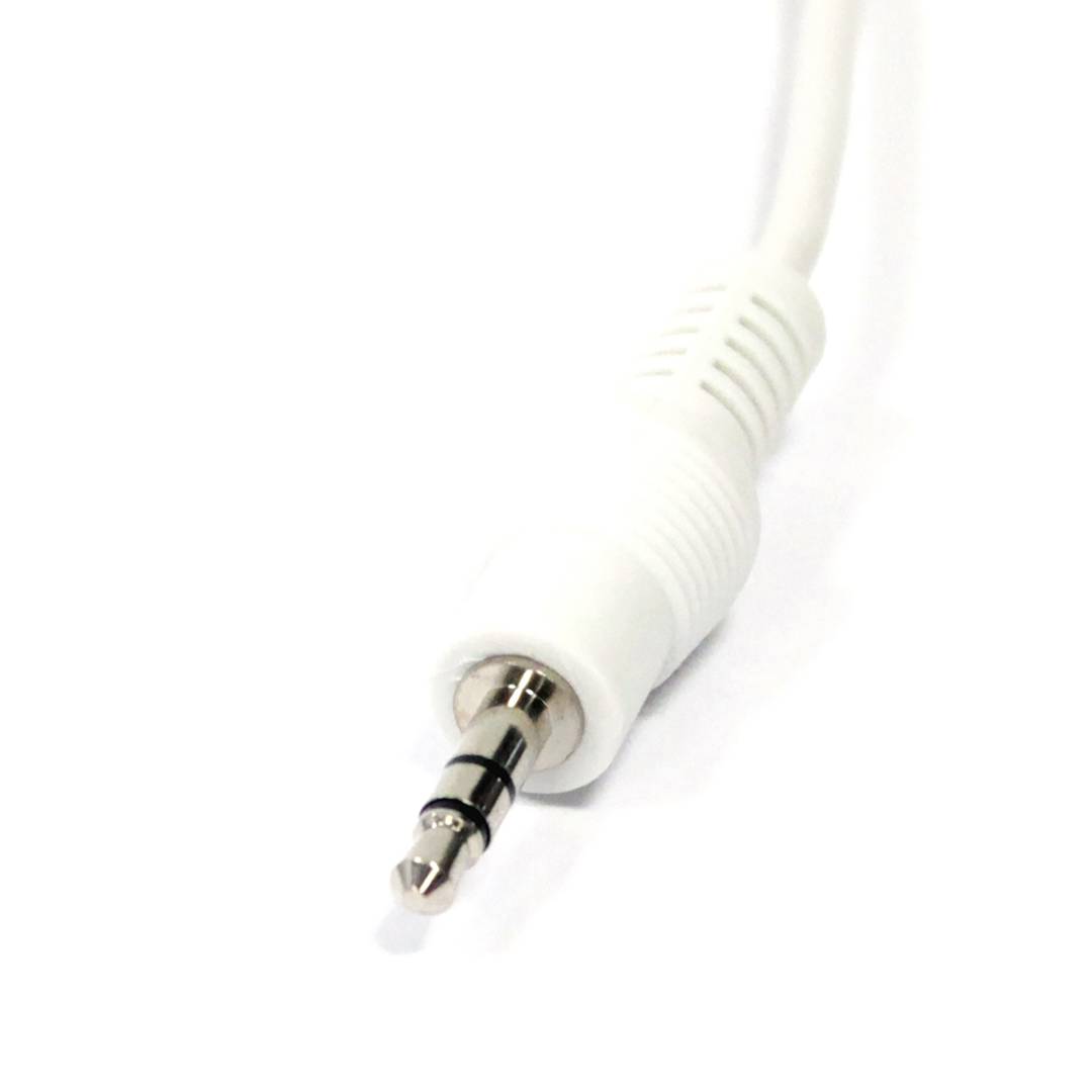 Kabel stereo audio biały minijack 3.5 do 2xRCA M / M 1m
