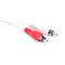 Kabel stereo audio biały minijack 3.5 do 2xRCA M / M 1m