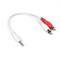 Cavo audio bianco al minijack stereo 3,5 2xRCA M/M 20 centimetri
