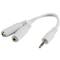 Adapter cable Lanberg AD-0024-W minijack 3.5mm male 3-pin to 2x minijack 3.5mm 3-pin female 10cm white