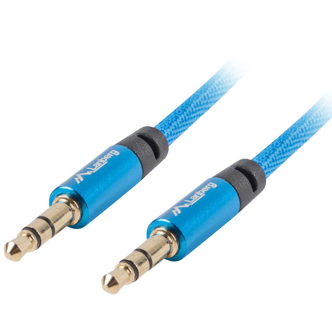 Cable Lanberg CA-MJMJ-10CU-0020-BL minijack 3.5mm mascle 3 pins a minijack 3.5mm de 3 pins mascle 2m premium blau