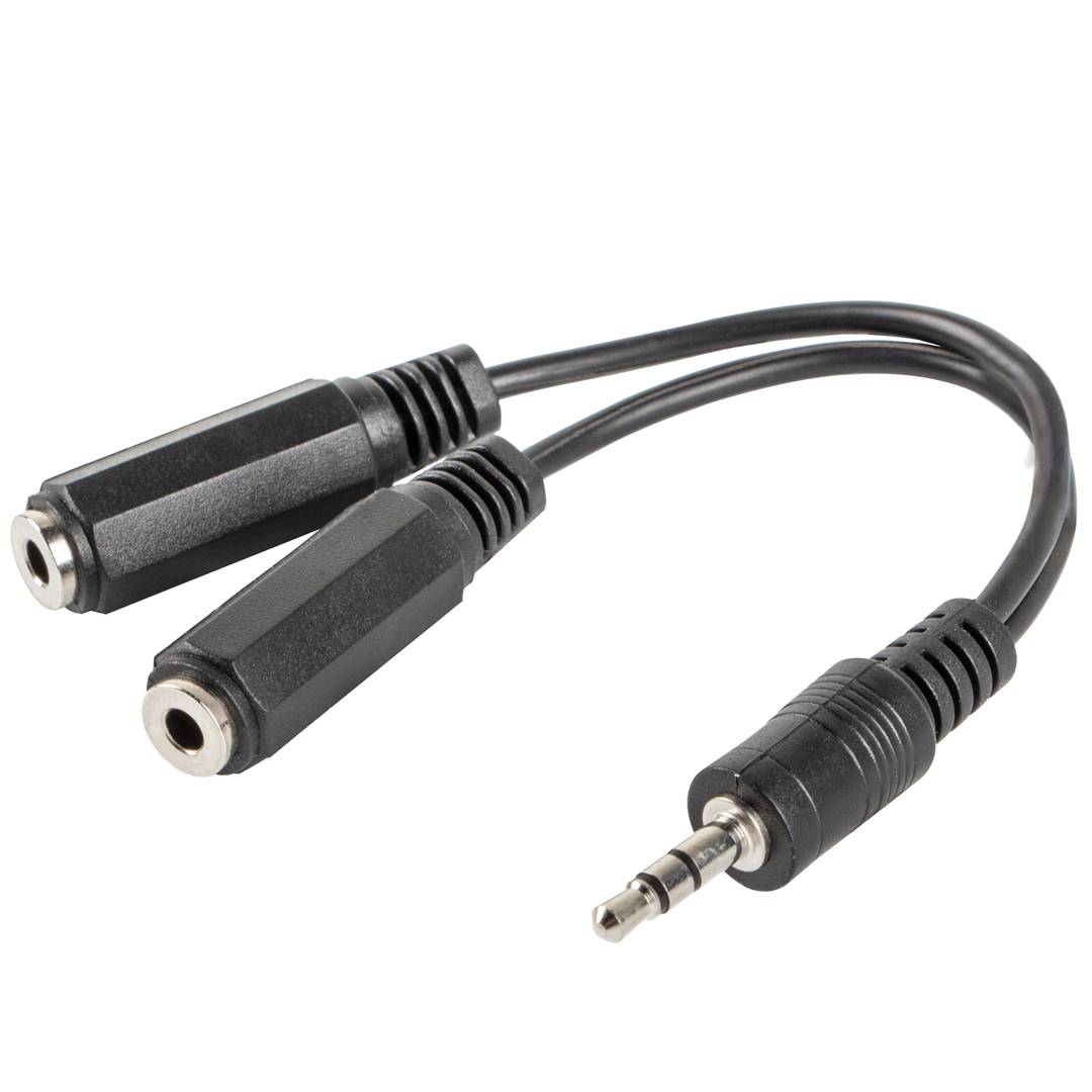 Adaptador Audio Estéreo Jack 3.5mm M a 2 Jacks 3.5mm H Mono 15cm -  Cablematic