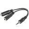 Adapter Lanberg stereo jack 3,5 mm męski 3-pin na 2x stereo jack 3,5 mm 3-pin żeński 10 cm czarny