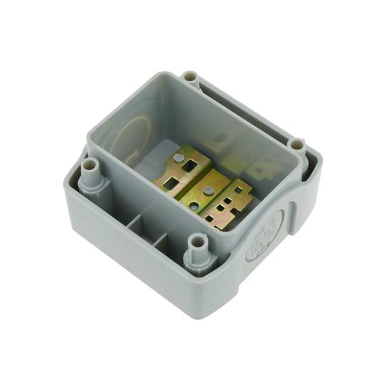 Schaltkasten elektrische Geräte für 1 Taster oder Schalter 22mm grau Kunststoff