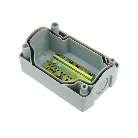 Caixa de control de dispositius elèctrics per a 2 polsadors o interruptors de 22 mm gris