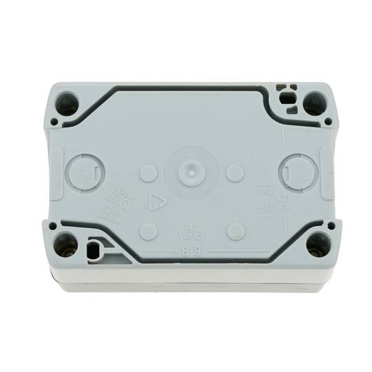 Caixa de control de dispositius elèctrics per a 2 polsadors o interruptors de 22 mm gris