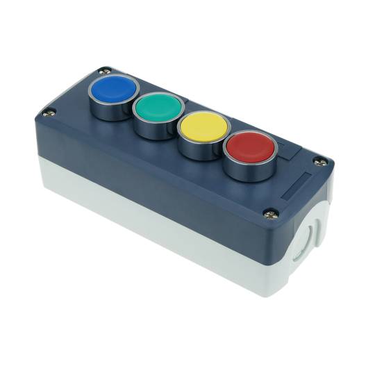 Boîte de contrôle pour appareils électriques 4 boutons poussoir  ou commutateurs 22mm gris