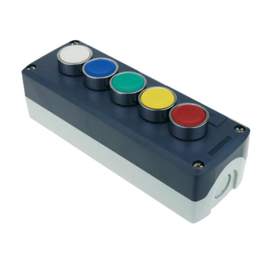 Caixa de controle dispositivos elétricos para 5 botão de pressão ou cinza 22 mm chave